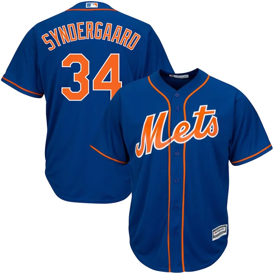 Синий Мужчины Нью-Йорк майка Piazza Jacob deGrom Noah Syndergaard Давид Райт Джерси - Цвет: Синий