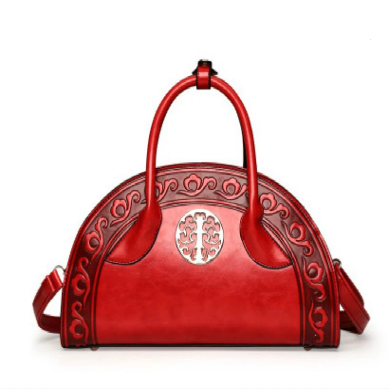 

Chinese style shell embossed portable ladies handbag Ancient rhyme trend single shoulder bag Fashion simplicity and atmosphere