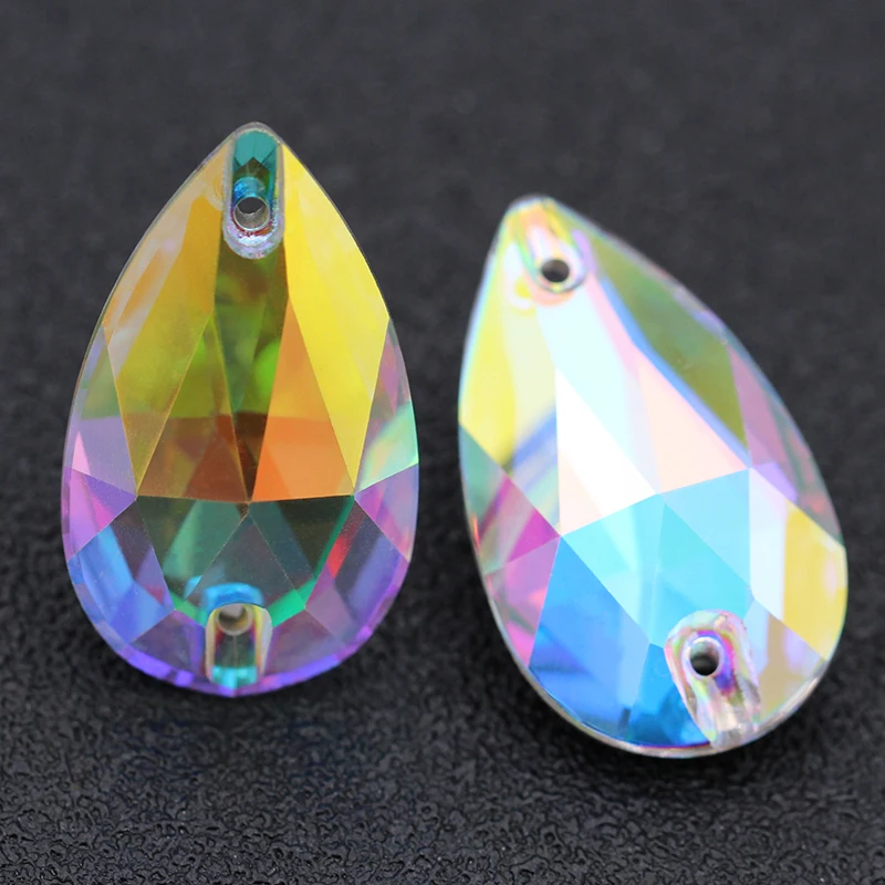 Drop Crystal AB K9 пришивные стразы с плоским основанием для детской одежды рукоделия
