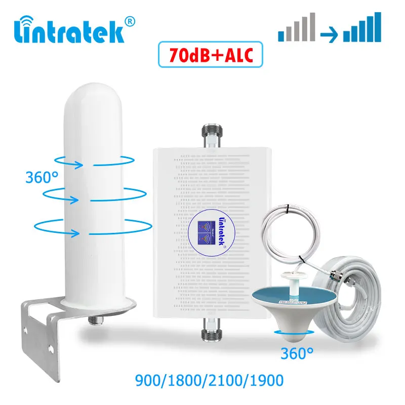 lintratek 70dB 3G 4G Dual band cellular amplifier