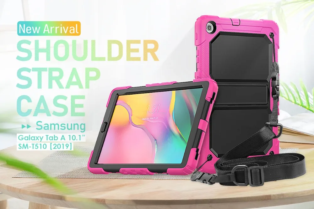 Ударопрочный чехол для Samsung Galaxy Tab A 10,1 T510 T515 SM-T510 SM-T515 планшет дети Безопасный силиконовый чехол оболочка+ пленка+ ручка
