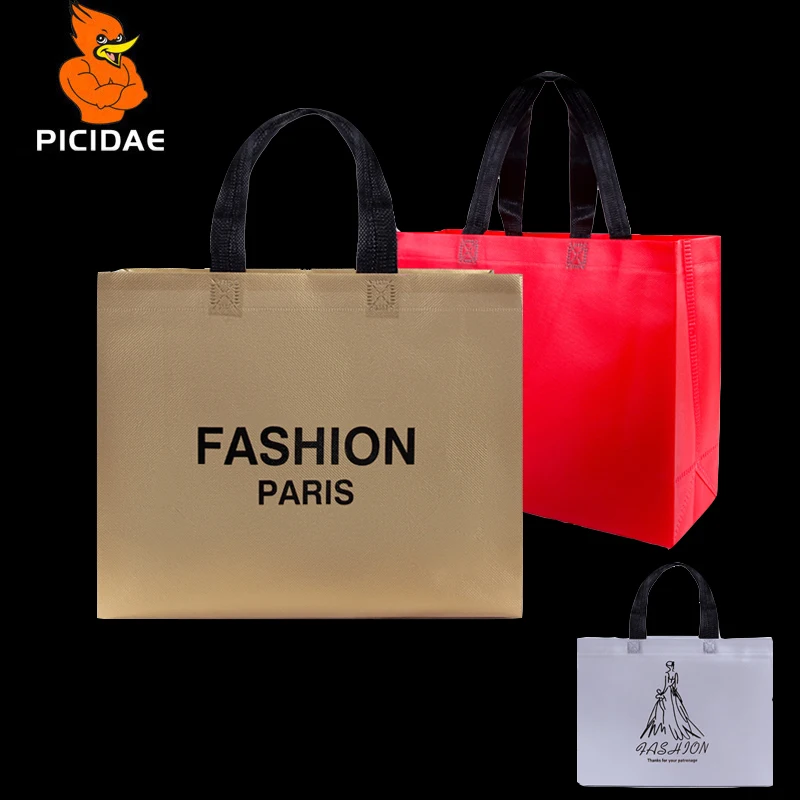 

Film Non-woven Fabric Clothing Store Garment Tote Hand Custom Printing Packaging Bag High Grade Gift Shoe Box Cosmetic Box Ad