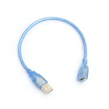 

30cm High Speed USB 2.0 Extension Cable Transparent Blue Male To Female USB Extension Cord Copper Core USB Short Cable