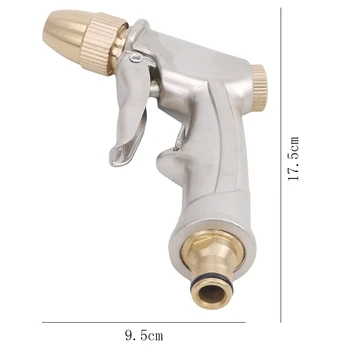 

High Pressure Water Spray Gun All metal plating Garden Hose Pipe Lawn Adjustable Mode Spraying Garden Irrigation Car Wash