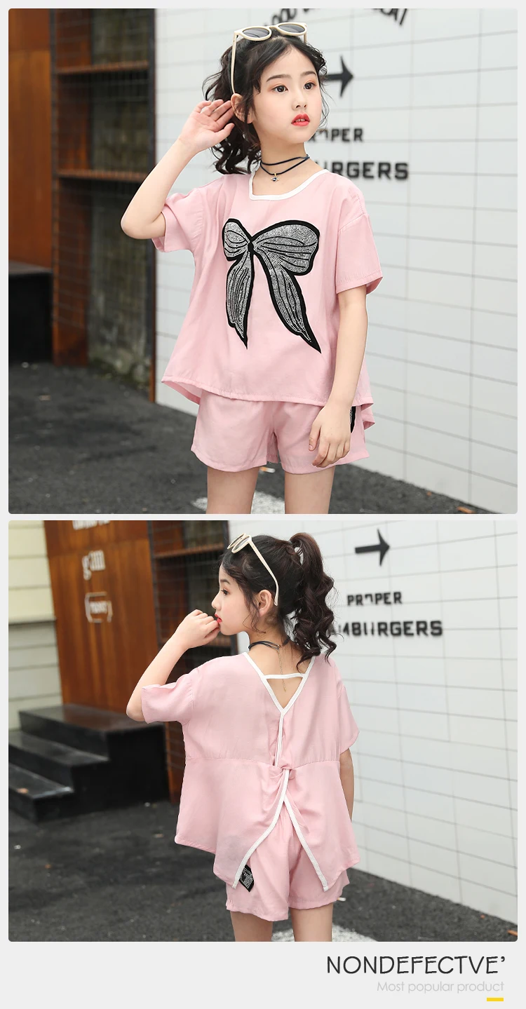 Fashionable Girl Loose Blouse Clothes Set Girls Cute Summer Fashion 2Pcs Kid Clothing Set Outfits For Girls