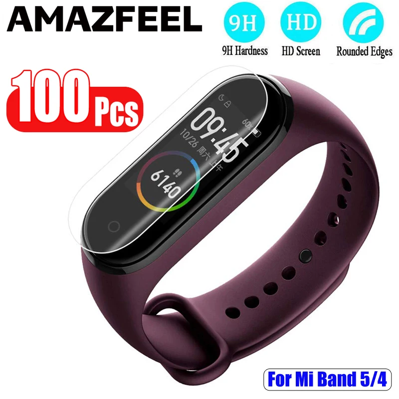 100 шт. для Mi Band 5 Защитная пленка экрана Xiaomi MiBand 4 защитная смарт браслет аксессуары