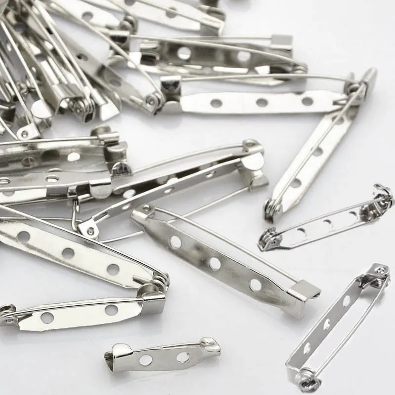 50 x 45mm Brooch Bar Backs Safety Pins Catch Findings 4.5cm 