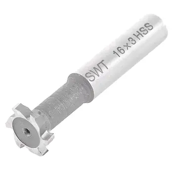 

HSS 6 Flutes T Slot Cutter End Milling Cutter Tool 16x3mm Gray + Silver