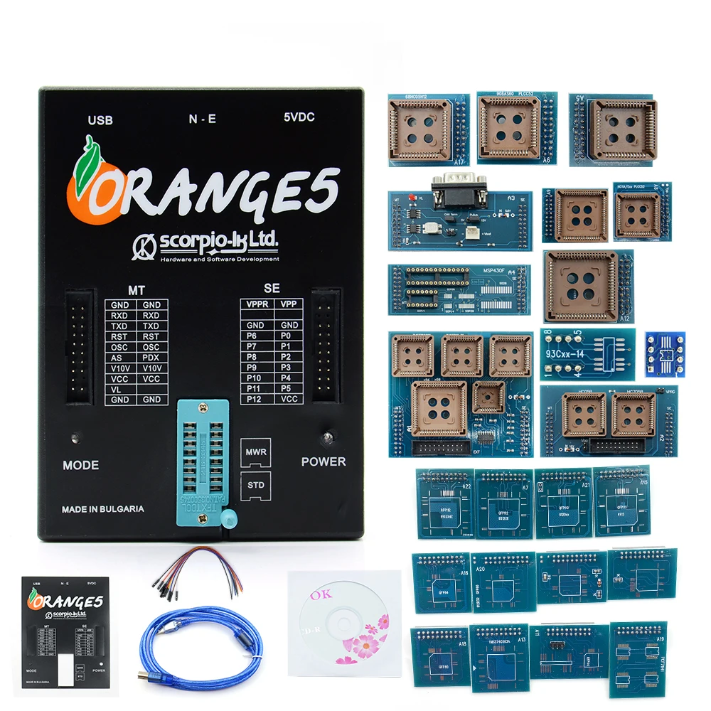Orange 5 Full Set OEM оранжевый 5 программист OEM оранжевый 5 с полным адаптером оранжевый 5 программист высокое качество оранжевый 5 - Цвет: Orange 5 Full Set