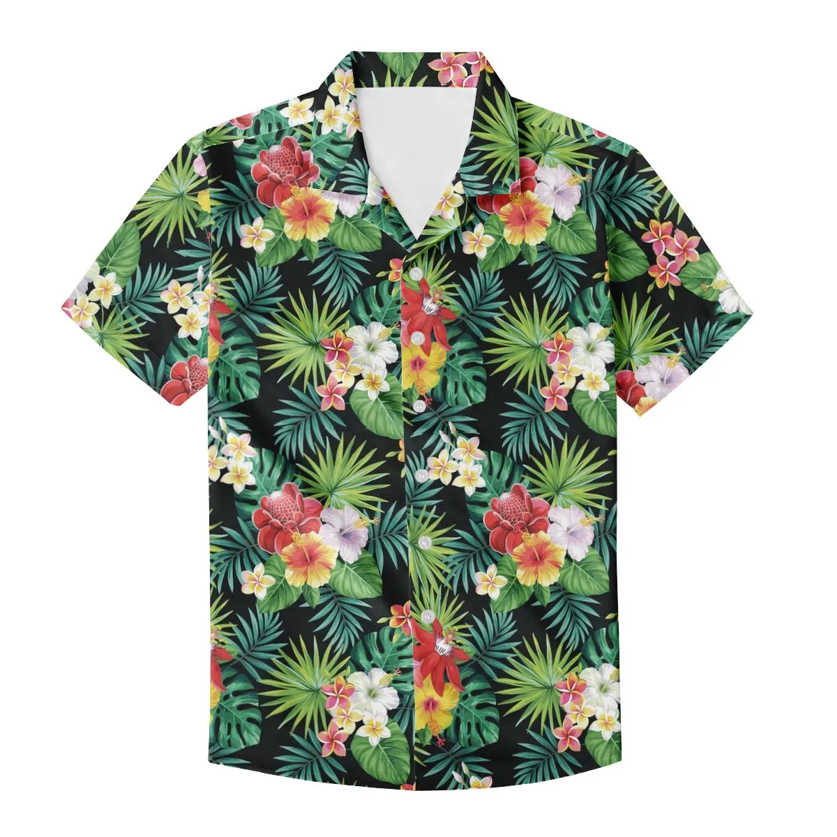 

Мужская рубашка с коротким рукавом и принтом лотоса