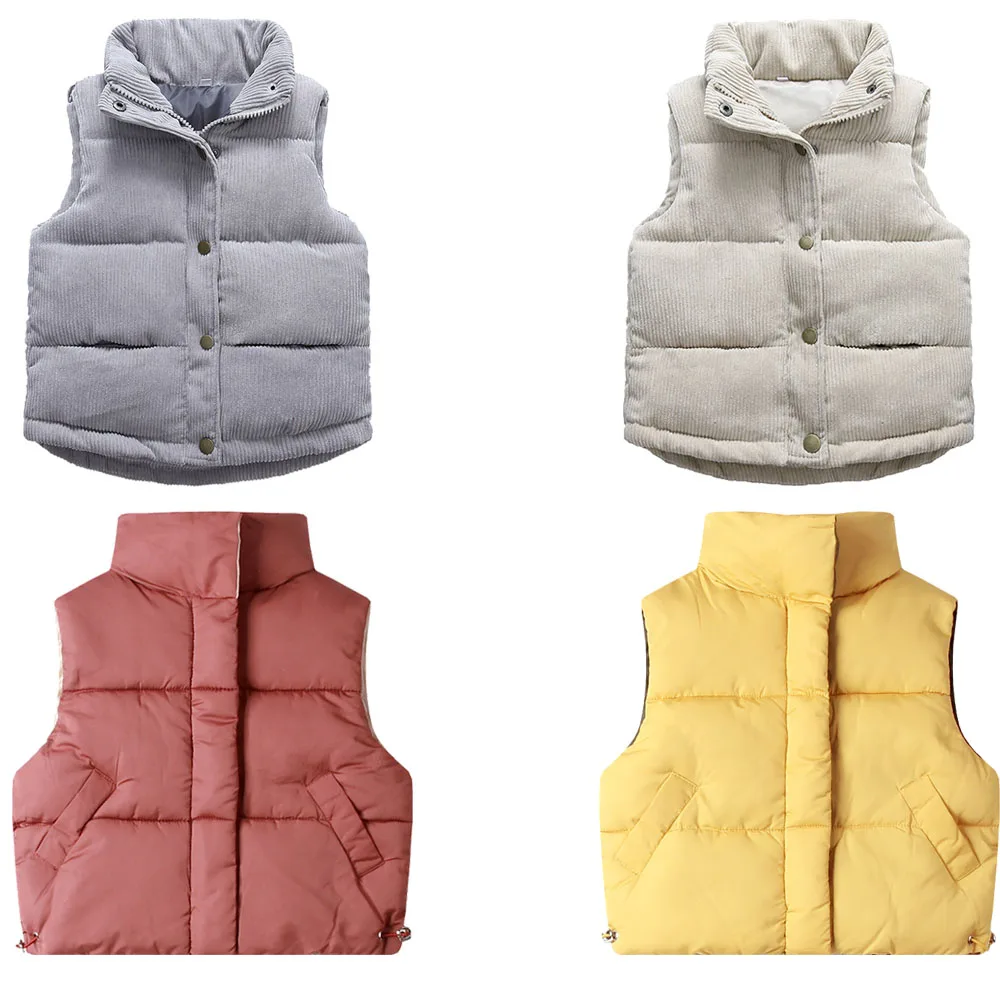 Kids Baby Outerwear Vest Corduroy Thicken Waistcoat Winter Boys Toddler Girls Warm Cotton Jackets baby waistcoat