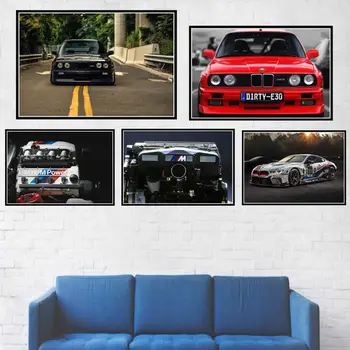 

New Bmw M3 E30 Series Super Racing Car Retro Gtr Poster And Prints Wall Art Canvas Picture Painting Modern For Home Room Decor