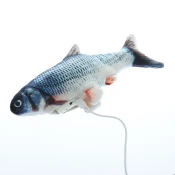 

Electric Cat Toys Plush Interactive Electronic Bite Resistant Chew Molar Moving Dancing Fish Toy Kitten Grinding Claw