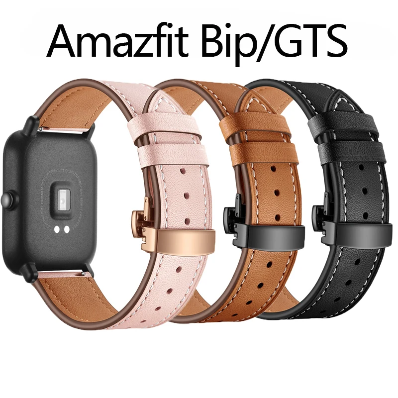 Высококачественные кожаные ремни для Xiaomi Huami Amazfit Bip bit 1S GTS сменный спортивный