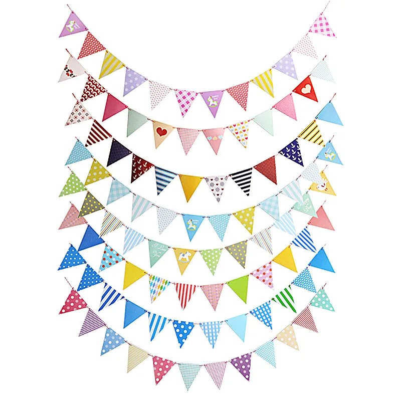 

9type Baby Boy Girl Banner Hessian Pennant Triangle Burlap Banner Triangle Flags for Baby Shower Happy Birthday Party Decoration