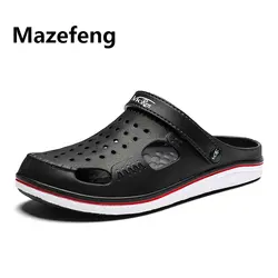 Mazefeng/Мужская обувь; летние тапочки с отверстиями; Модные дышащие повседневные мужские пляжные сандалии; Вьетнамки; пляжные шлепанцы