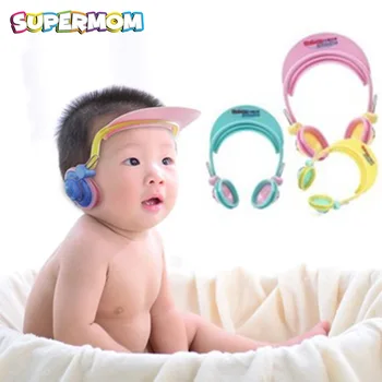 

Baby Bath Shower Cap Waterproof Earmuffs Infant No-toxic Adjustable Size PVC Soft Rubber Bathroom Shampoo Tool For Children