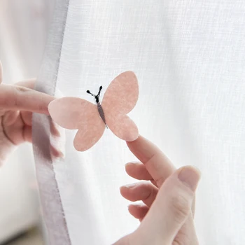 

three-dimensional butterfly Embroidered Curtain for Children Daughter Kids Room Cartoon Balcony Tende Drapes wp434b