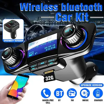 

Power ON OFF Wireless bluetooth 5.0 FM Transmitter Modulator Handsfree Car Kit TF USB Music AUX Audio MP3 Player