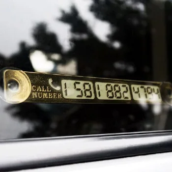 

Car Temporary Parking Card Luminous Light Car Card Metal Sunscreen Sign Creative Phone Number Message Board