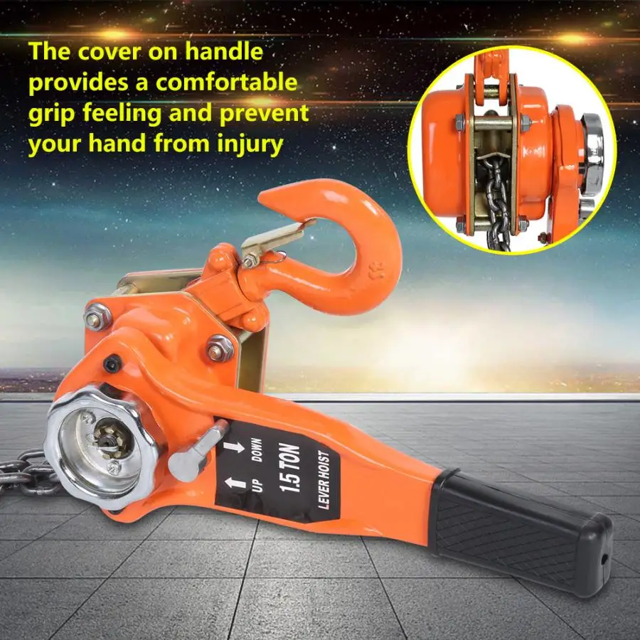 

1.5Ton 10ft Lever Chain Hoist Ratchet Puller Chains Hoist Cable Alloy Steel Lifting Equipment trolley jack Domestic Delivery