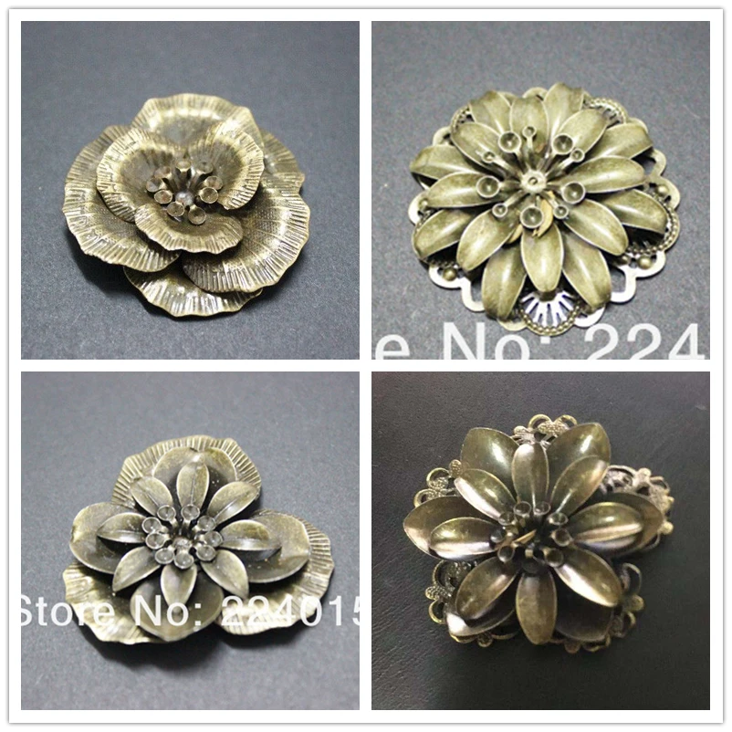 2 шт ювелирных изделий оттенок старинной бронзы филигранные цветочные обертки