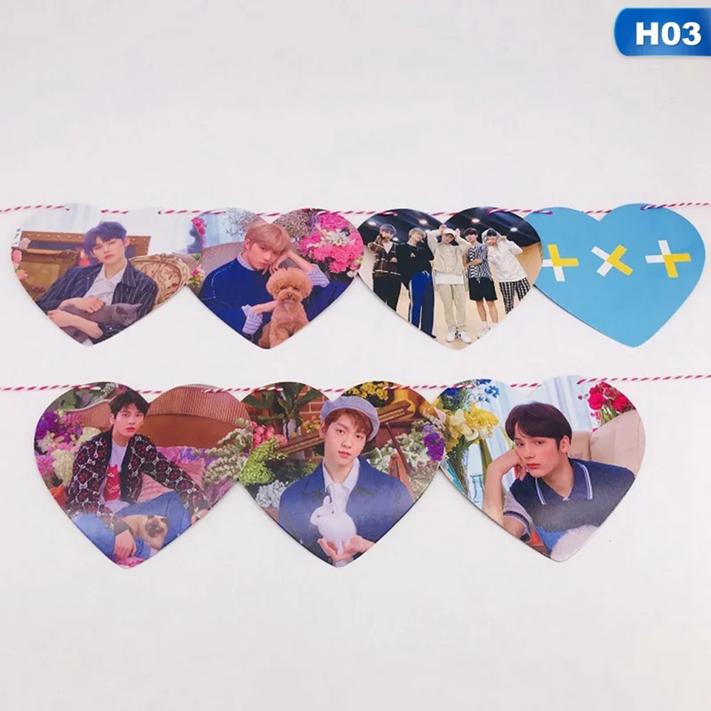 Горячая blackblackpink GOT7 TXT сердце бумажный флаг плакат Новая мода HD повесить фото картина вентилятор подарок серии украшения - Цвет: 03