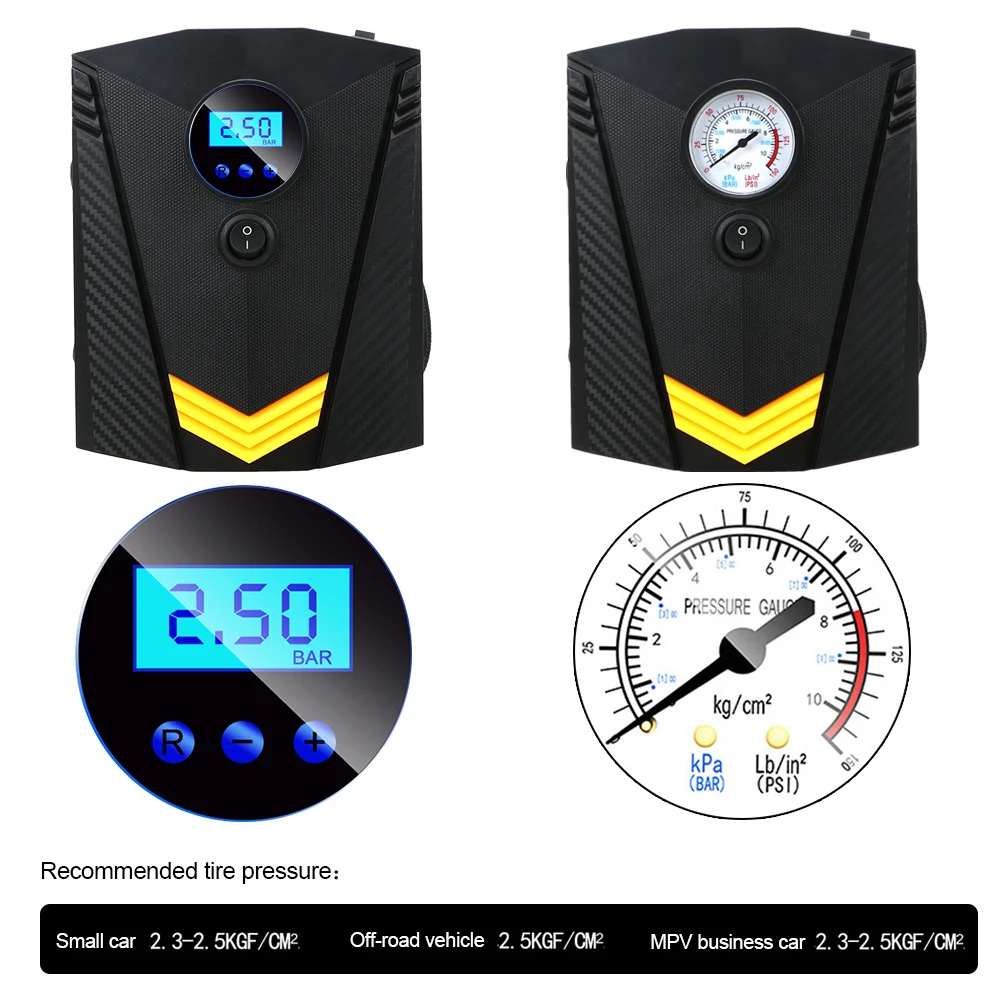 LEEPEE DC12V 150 PSI автоматический воздушный насос портативный автомобильный воздушный компрессор насос для автомобиля мотоцикла светодиодный светильник насос для шин цифровой насос для шин