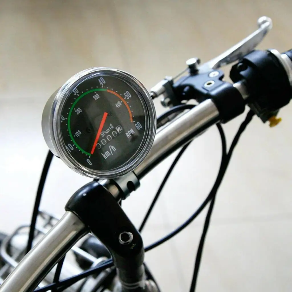 Vintage Style Bicycle Speedometer Analog Mechanical Odometer with Hardware
