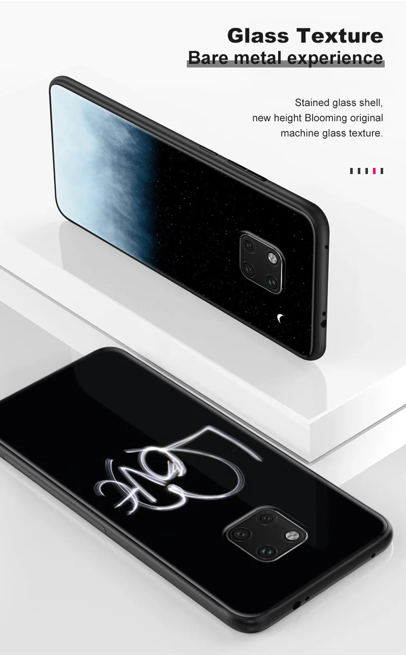 Чехлы из закаленного стекла для huawei Enjoy 9s Honor 7A Pro 7C 7X 8A 8X9 10 Lite Magic 2 Play mate 20 Pro Nova2 3 4 Design Dark Shell
