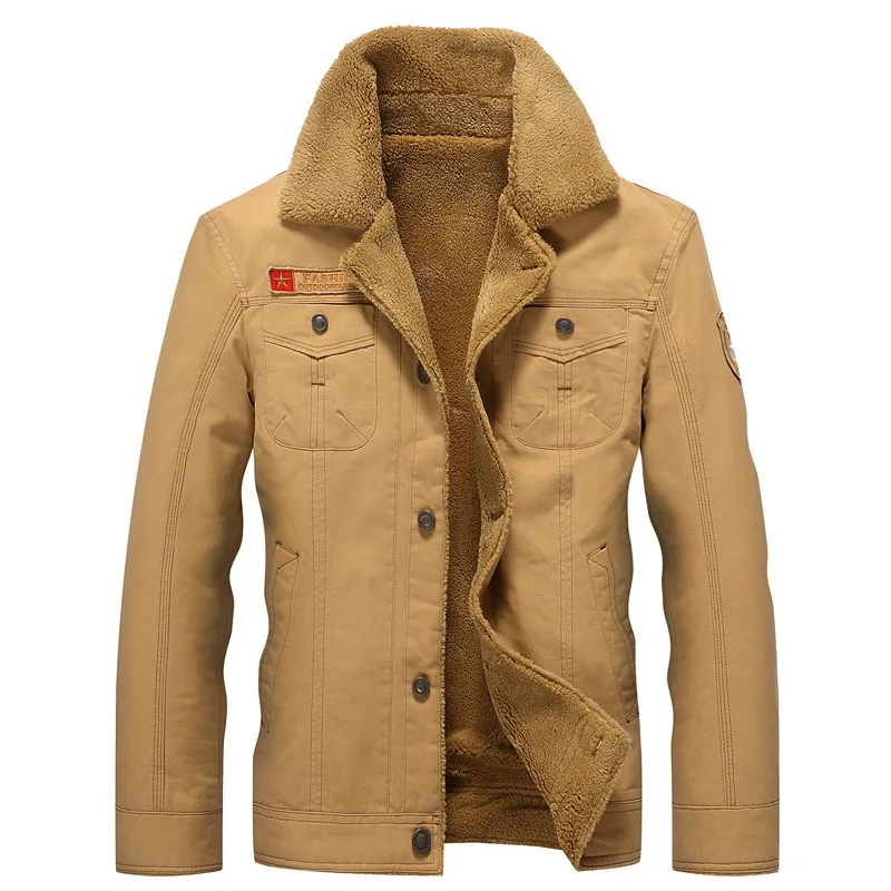 

2019 Winter Bomber Jacket Men Air Force Pilot MA1 Jacket Warm Male fur collar Mens Army Tactical Fleece Jackets Drop Shipping