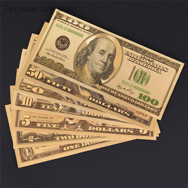 USA Gold Plated Banknotes Paper Money Non Currency Collection Gifts T zhSJCA 