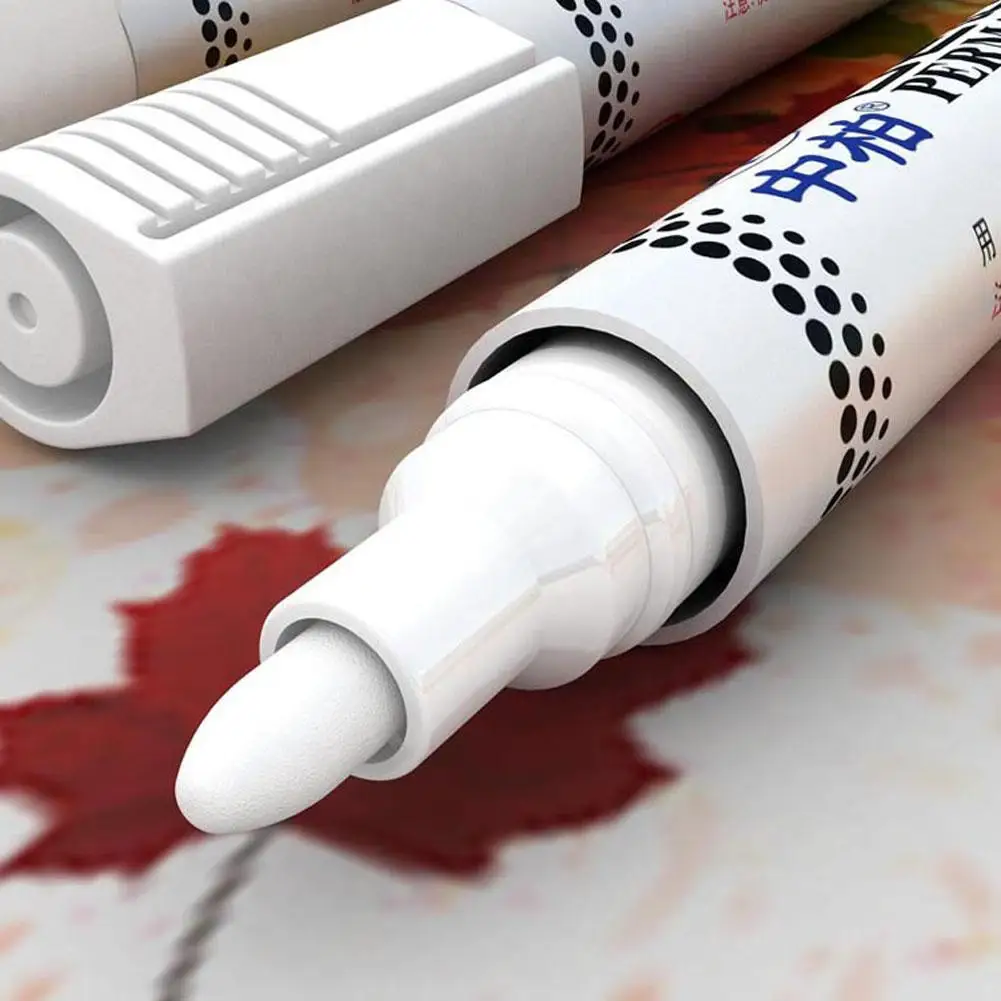 10 PCS White Tyre Paint Marker Pens Set, Universal Waterproof Permanent Pen Fit for Car Motorcycle Tire Tread Rubber Metal