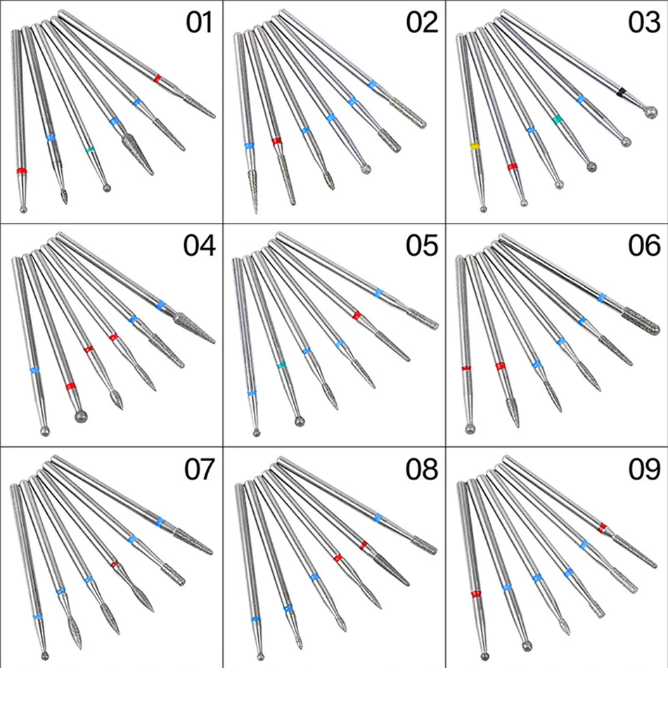 6 шт. резец для маникюра, набор сверл для ногтей из карбида, фрезы с держателем пилочки для ногтей, набор инструментов для педикюра