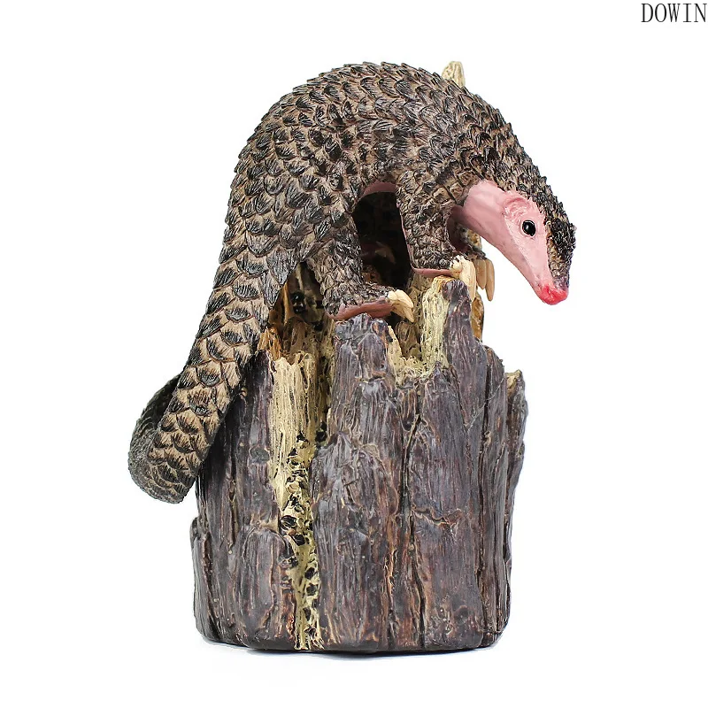 Pangolin дерево пень пластик моделирование животное модель игрушки Фигурки Обучающий набор для обучения подарок украшение стола