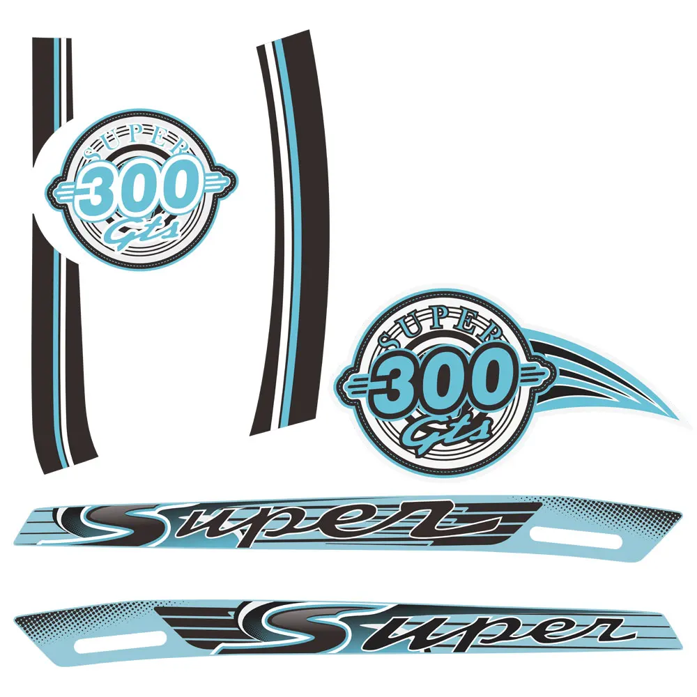 Синий цвет Корпус мотоцикла Наклейка Наклейки подходит для piaggio Vespa GTS 300 GTS300 Спорт Супер эмблема светоотражающие