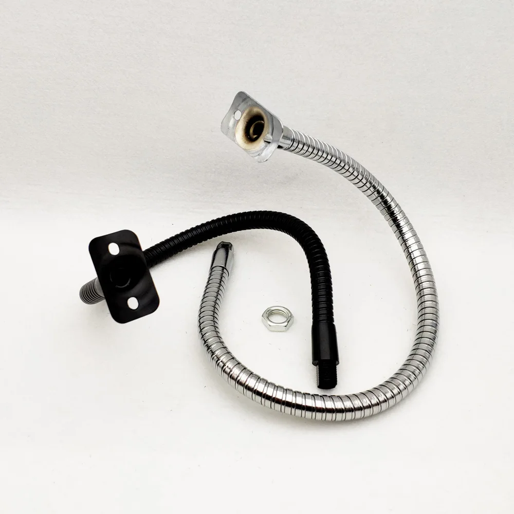 1pc Dia10/12mm led Gooseneck flexible Metal holder With bracket Chrome soft Light universal Hose serpentine tube For Desk Lamps 6
