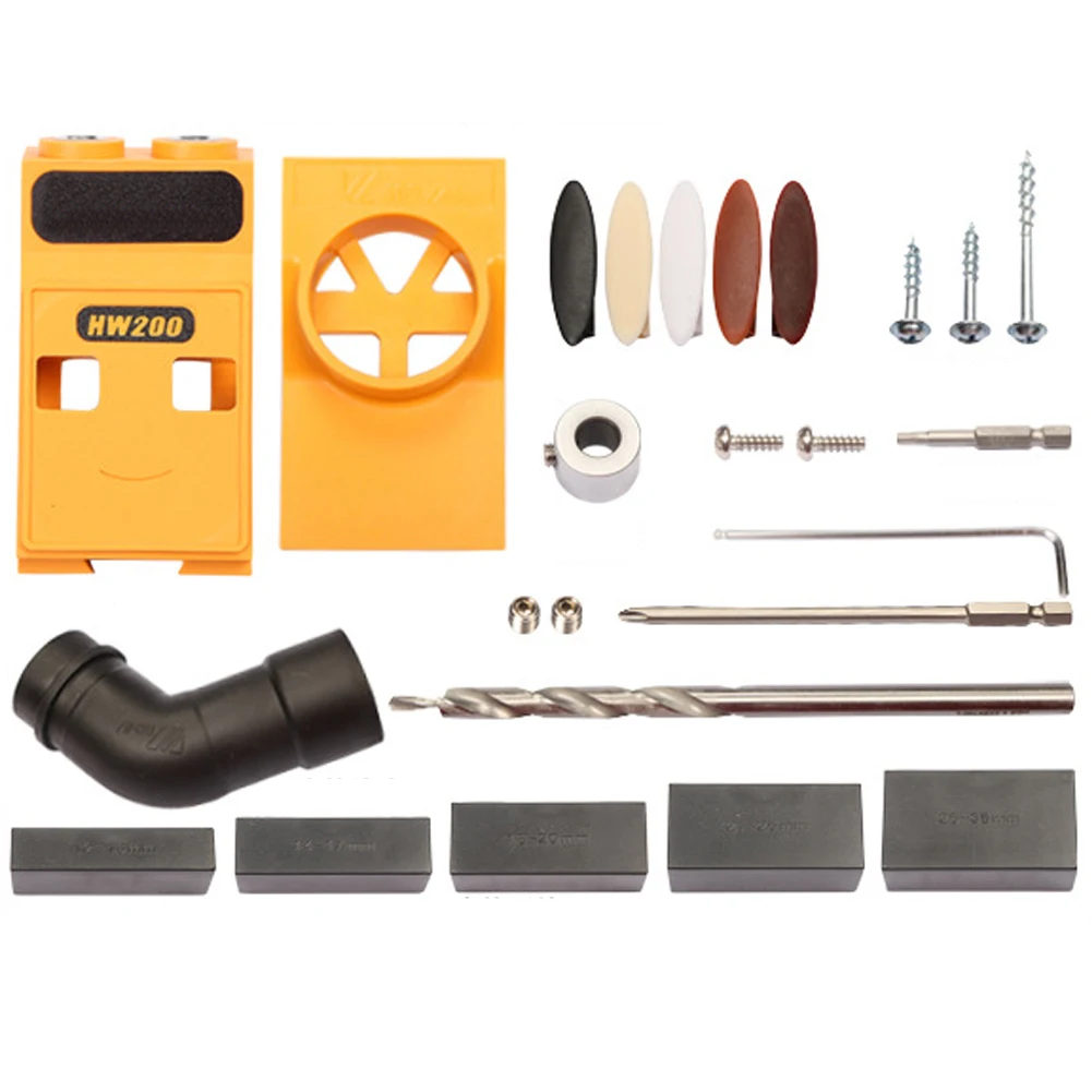

Durable Screw DIY Pocket Plates Splicing Positioning Step Drill Hole Locator Inclined Portable Guide Woodworking Tool Universal