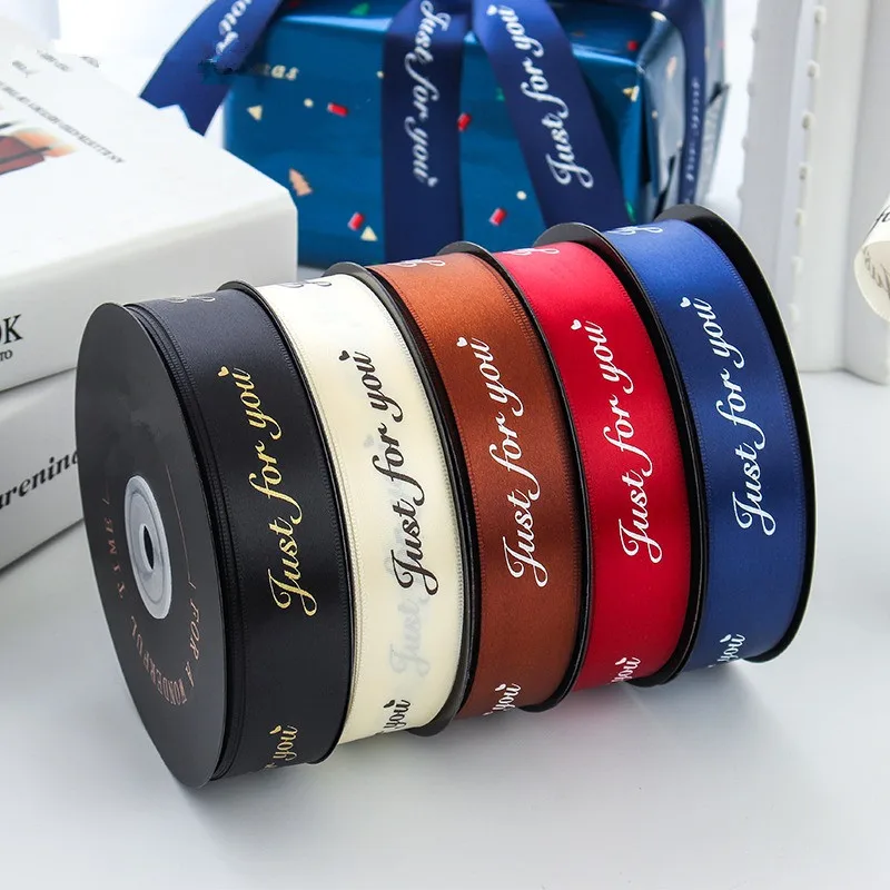 New 5m/10m Just For You Polyester satin Ribbon tape DIY Bow make Crafts Card Gifts Wrapping Flowers floral tied accessories 25MM | Дом и сад