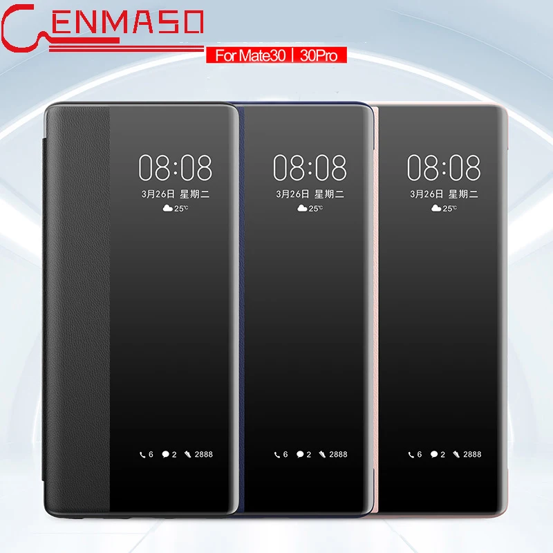 Кожаный чехол-книжка Cenmaso для huawei mate 30 Pro с окошком для сенсорного экрана для huawei mate 20X30 Pro, защитный чехол