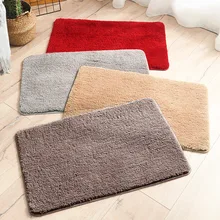 Однотонный бархатный толстый домашний коврик для ванной комнаты впитывающий нескользящий коврик для спальни