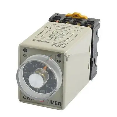 

24VAC 0-6 Sec 8P Plastic Housing Delay Timer Time Relay AH3-3 + Base
