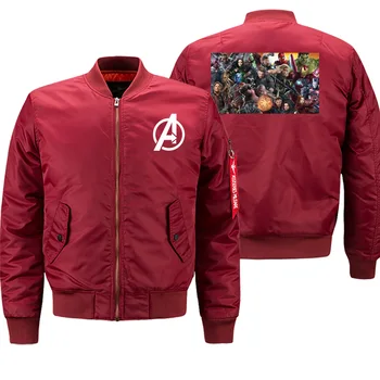 

Hot Sale Jackets Men The Avengers Super Hero Cartoon Printed Streetwear Mlilitary Bomber Winter Casual Fashion Motorcycle Jacket