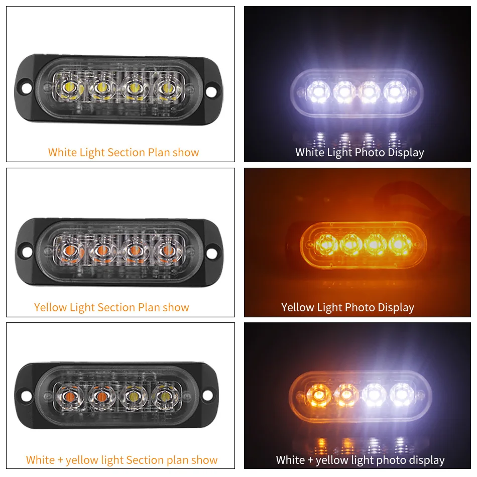 

4x LED Auto Truck Flash Strobe Trailer Rear Light 12V 24V 4SMD Side Warning Marker Indicator Blub Moto Car Turn Signal Lamp