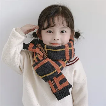 

Classic children's scarf, student warm knit scarf, fashion all-match parent-child woolen scarf