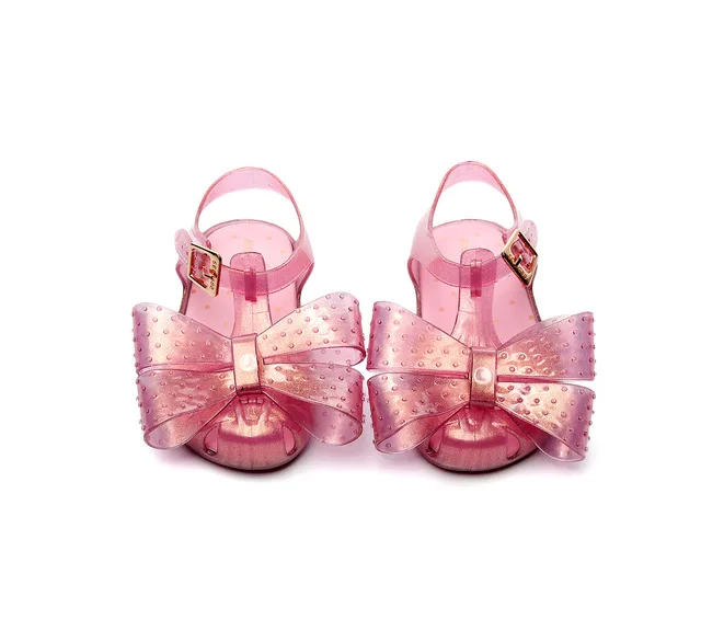 Сандалии для девочек; Новинка года; летняя мягкая прозрачная обувь в стиле принцессы; Детские пляжные сандалии с нескользящей подошвой; детские сандалии на плоской подошве - Цвет: Бежевый