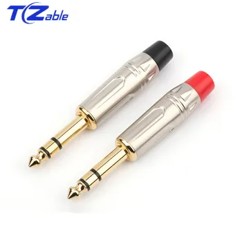 

4/50/100pcs 6.35mm Jack 1/4" Jack 3 Poles 6.35 mm Plug 6.5mm Stereo Speaker Connectors For Microphone Mixer For TRS Guitar Cable