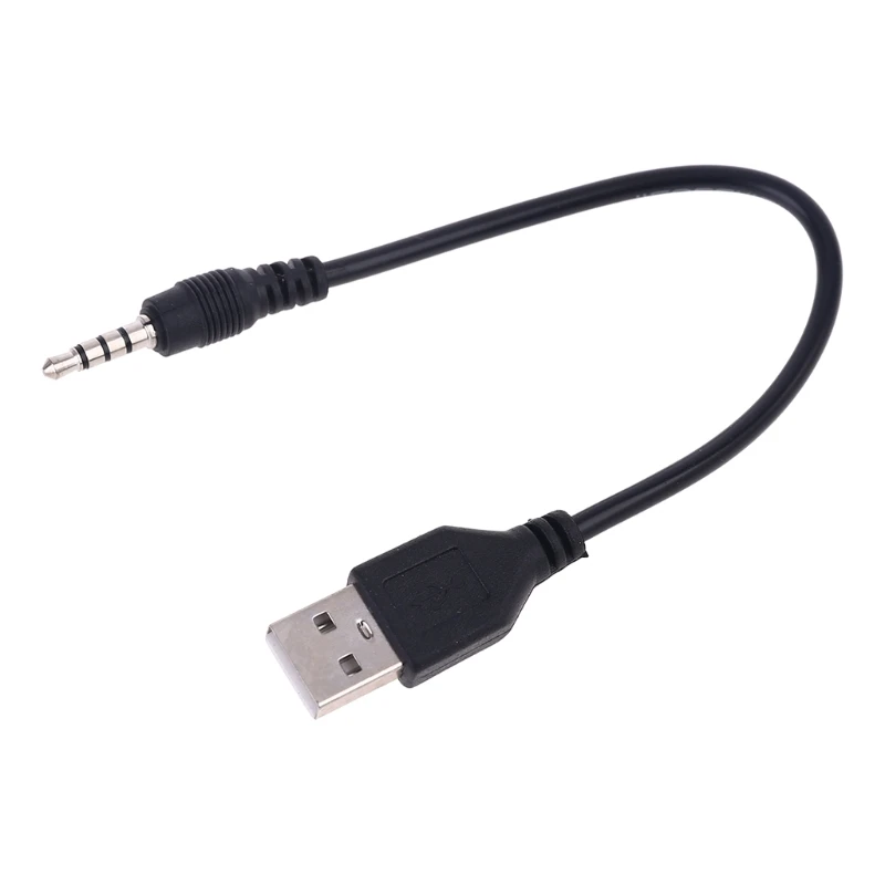 USB мужчина к 3 5 мм стерео аудио разъем для наушников кабель MP3 MP4 Цвет: черный