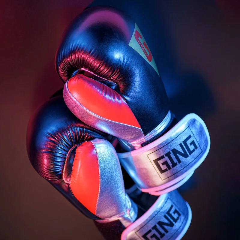 GINGPAI боксерские перчатки для мужчин 8 10 12 унций профессиональные Muay Thai Sanda