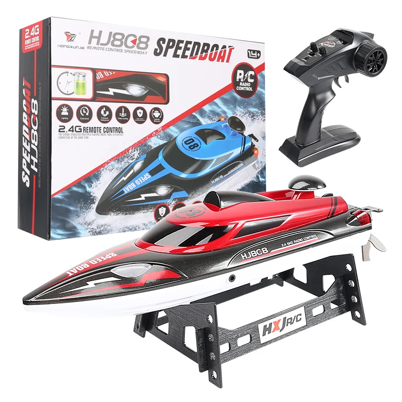 Amiqi Hj808 Rc Boat Remote Control High-Speed Speedboat Remote Control Boat 2.4G Athletic Navigation Model Water Toys